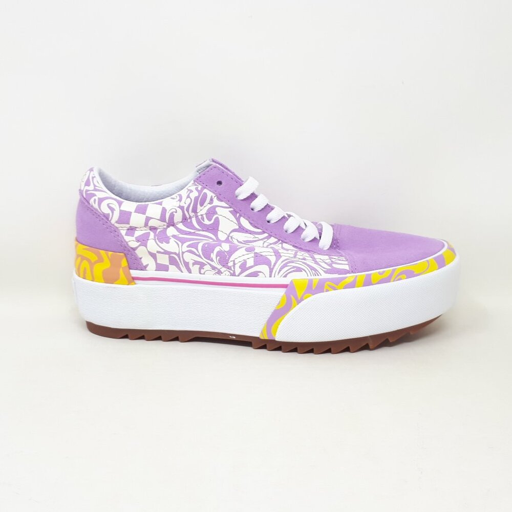 Vans Platform Low-Top in Lavender, White & Yellow Accent